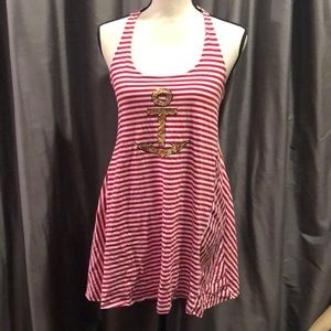 Sperry nautical anchor stripe coverup swim dress s